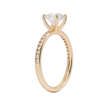 Channel Setting Band Solitaire Diamond 14K Solid Gold Engagement Ring IGI Certified