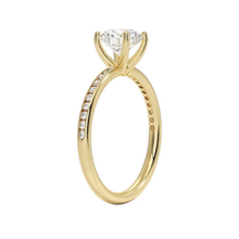 Channel Setting Band Solitaire Diamond 14K Solid Gold Engagement Ring IGI Certified