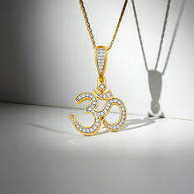 14K Solid Gold Channel Setting Om Diamond Pendant