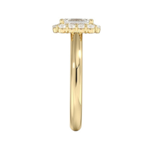 Emerald Cut Halo Style 14K Solid Gold Diamond Ring IGI Certified