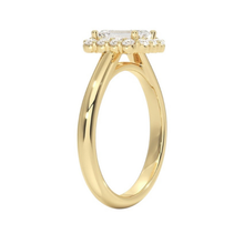 Emerald Cut Halo Style 14K Solid Gold Diamond Ring IGI Certified