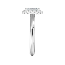 Emerald Cut Halo Style 14K Solid Gold Diamond Ring IGI Certified