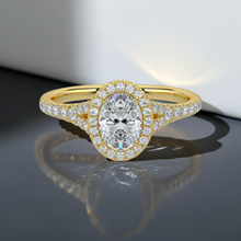 Elegant Oval Cut Surrounding Halo 14K Solid Gold Engagement Ring 2.00 to 4.00 Carat