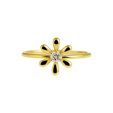 14K Solid Gold Flower Design Fashion Diamond Ring