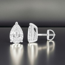 Pear Cut Prong Setting Solitaire Diamond 14K Solid Gold Earrings Stud - IGI Certified