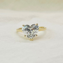 Classic Heart Shape Solitaire Diamond 14K Solid Gold Engagement Ring