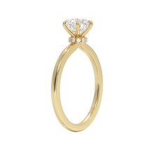 Hidden Halo 14K Solid Gold Round Cut Diamond Engagement Ring for Women IGI Certified