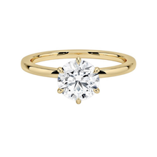 Hidden Halo 14K Solid Gold Round Cut Diamond Engagement Ring for Women IGI Certified