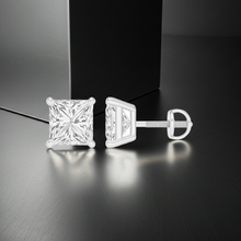 Princess Cut Diamond Solitaire 14K Solid Gold 4 Prong Earrings Stud - IGI Certified