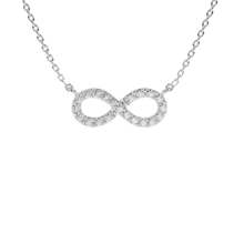 14K Solid Gold Infinity Diamond Necklace for her