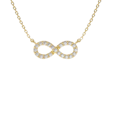 14K Solid Gold Infinity Diamond Necklace for her