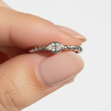 Marquise Cut Twisted Band 14K Solid Gold Everyday Fashion Diamond Ring