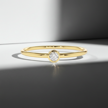 Regular Bazel setting 14K Solid Gold Diamond Fashion Ring for Her