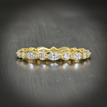 Marquies and Round Cut 14K Solid Gold Diamond Eternity Band