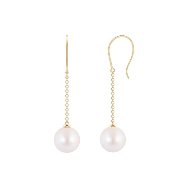 South Sea Pearl Drop Earrings 14K Solid Gold 8.00 MM