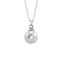 14K Solid Gold Pendant 9.00 MM Real South Sea Pearl Triple C Diamond's