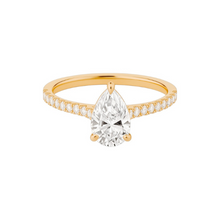 2 Carat Pear Shape Cathedral Setting 14K Solid Gold Diamond Engagement Ring