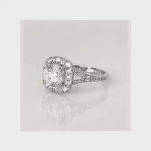 14K Solid Gold Round Square Halo Diamond Engagement Ring IGI Certified