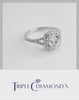 14K White gold Round halo Engagement ring