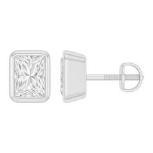 White gold earrings Radiant cut