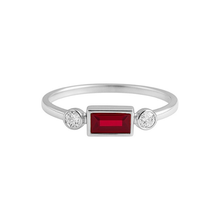Ruby With Side Diamond 14K Solid Gold Diamond Fashion Ring for Women