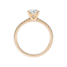 14K Solid Gold Round Cut Diamond Side Pave Engagement Ring IGI Certified