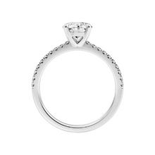 14K Solid Gold Round Cut Diamond Side Pave Engagement Ring IGI Certified