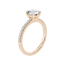 14K Solid Gold Round Cut Diamond Side Pave Engagement Ring IGI Certified