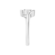 Tension Setting Round Cut 14K Solid Gold Twisted Diamond Rings IGI Certified