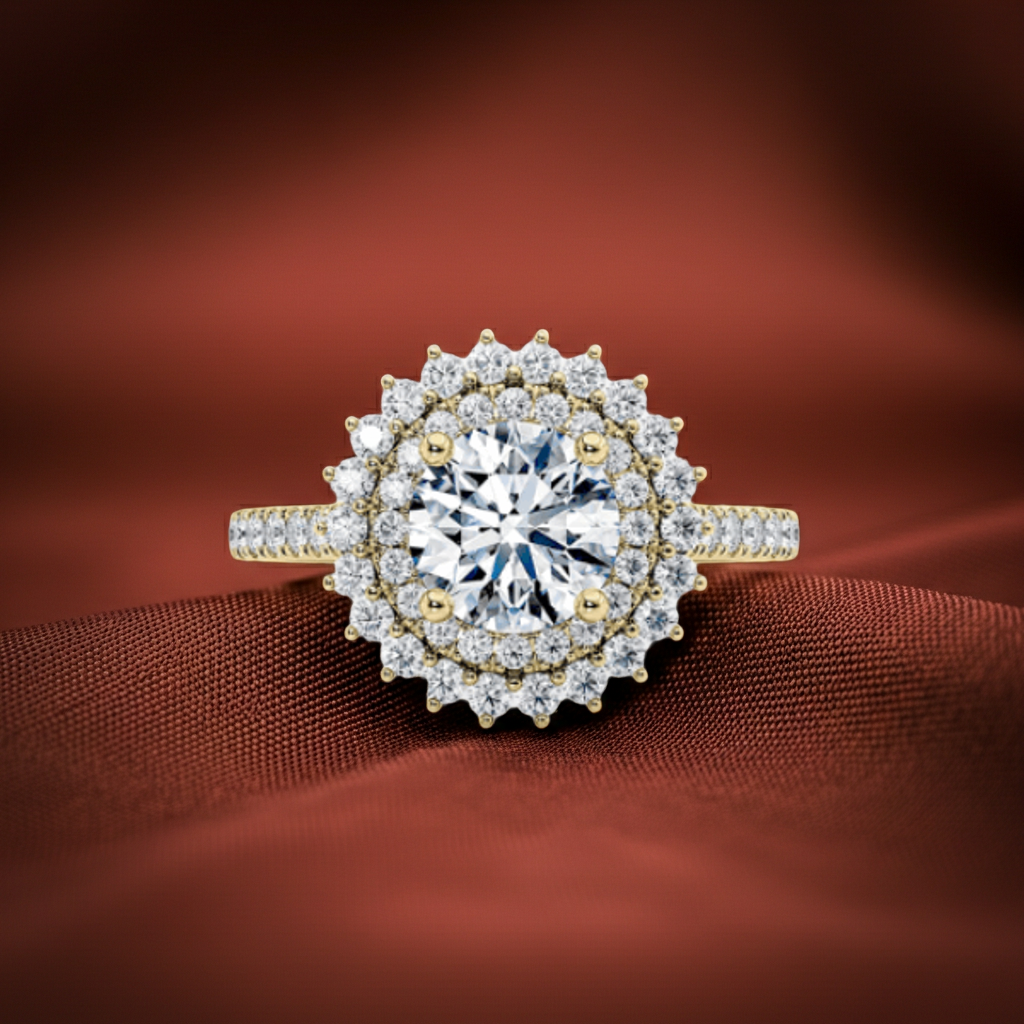 14K Solid Gold Antique Style Diamond Engagement Ring IGI Certified