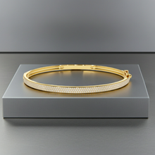 14K Solid Gold 3 Rows Diamond Bracelet