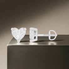 Heart Cut Solitaire Diamond Prong Setting 14K Solid Gold Earrings Stud - IGI Certified